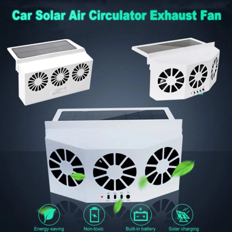 

New Solar Power Car Window Fan Air Vent Cooling Fan USB Charging Ventilation Cooler Radiator Solar Exhaust Fan Car Ventilation