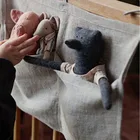 Подвесные мешки для хранения детской кровати, хлопковый органайзер для новорожденных, карман для подгузников, для детской кроватки, комплект принадлежностей, сумки для подгузников