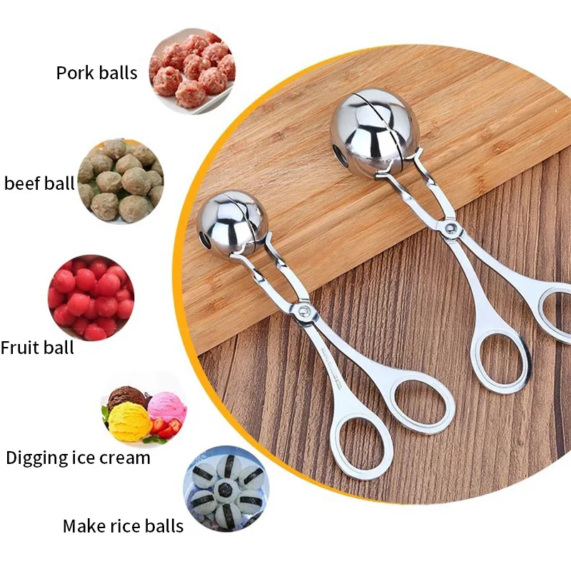 

Stainless Steel meatball Clamp Pill Round Rice Ball maker Clip Tongs with Grip Pork Beef Meat Kitchen Cooking Tools DIY Gadget