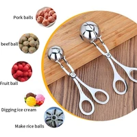 stainless steel meatball clamp pill round rice ball maker clip tongs with grip pork beef meat kitchen cooking tools diy gadget