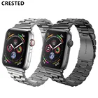 Ремешок для Apple Watch band 45 мм41 мм 44 мм 42 мм 38 мм 40 мм, звеньевой браслет из нержавеющей стали для наручных часов iwatch Series 5 4 3 se 6 7