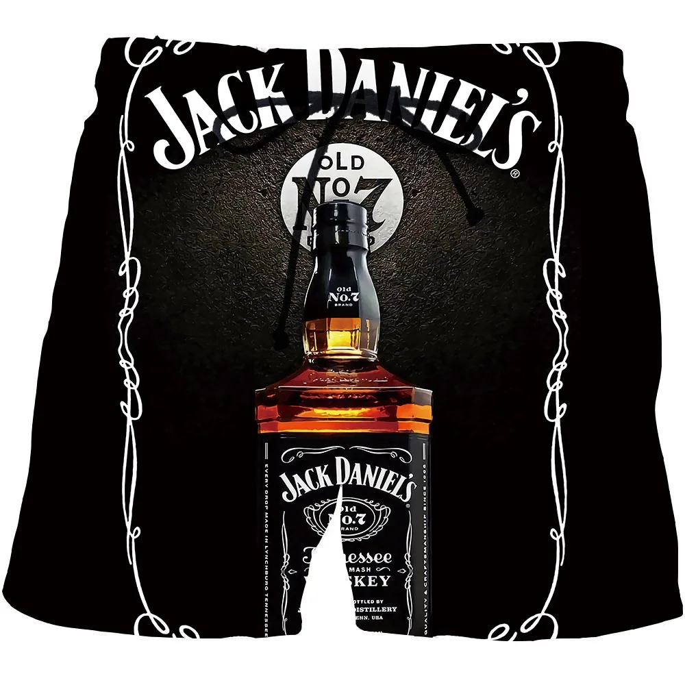 

Men's Liqueur Graphic Beach Shorts 3D Pattern Beer Boardshorts Men/Women Vodka Short Pants