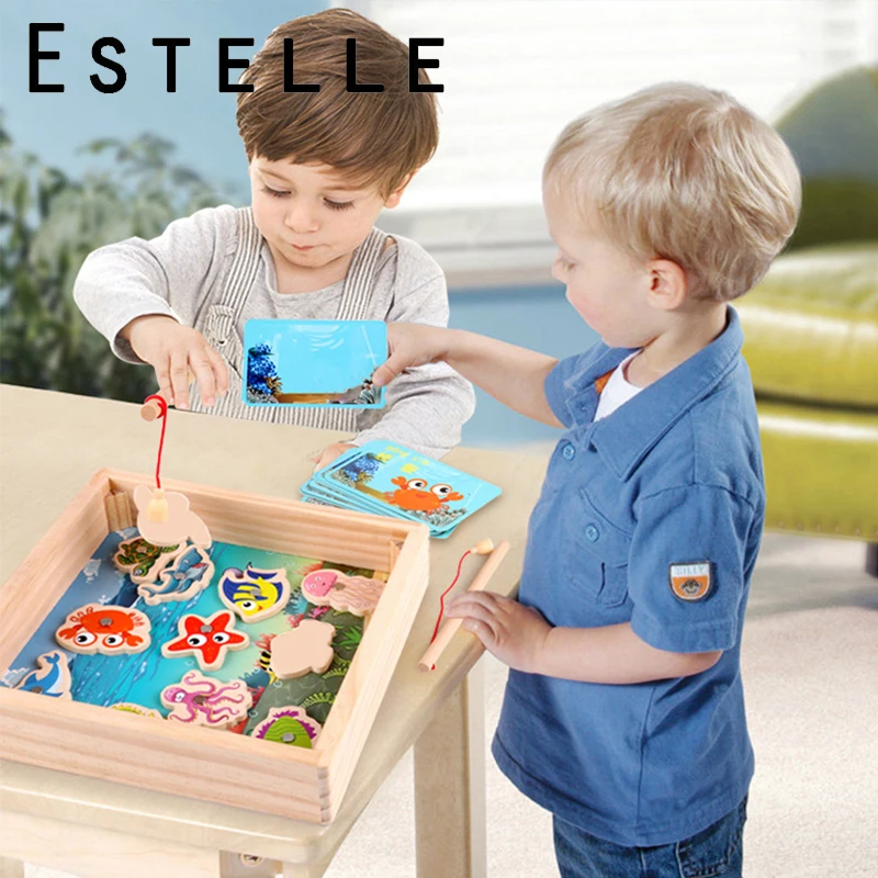 Детские деревянные игрушки магнитные игры рыболовная игрушка игра для детей 3D