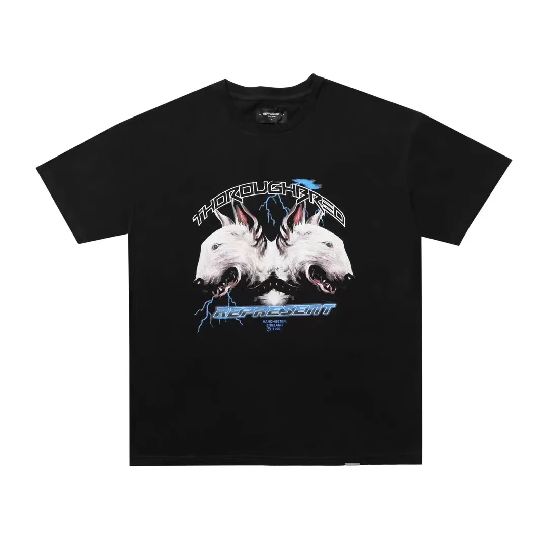 

Повседневный Топ с коротким рукавом для мужчин и женщин, Высококачественная Винтажная футболка из 100% хлопка с принтом в виде двух собак, стр...