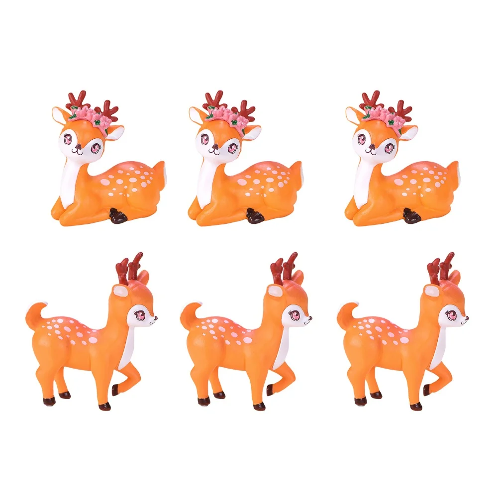 6 шт./компл. милые маленькие Парные Олени Sika микро Ландшафтные украшения для дома
