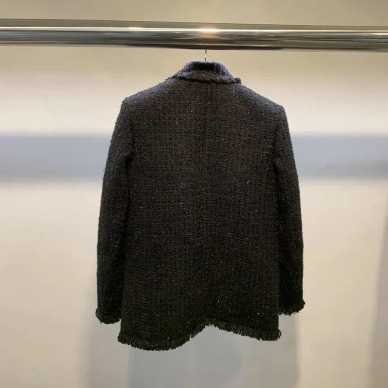 

Black Casual Designer's Single Blazer Suit for Woman 2020 Autumn Winter Luxury Woman Clothing Streetwear Vintage