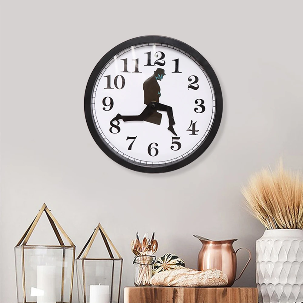 

British Comedy Inspired Ministry Of Silly Walk Wall Clock Comedian Home Decor Novelty Wall Watch Funny Walking Silent Mute Clock