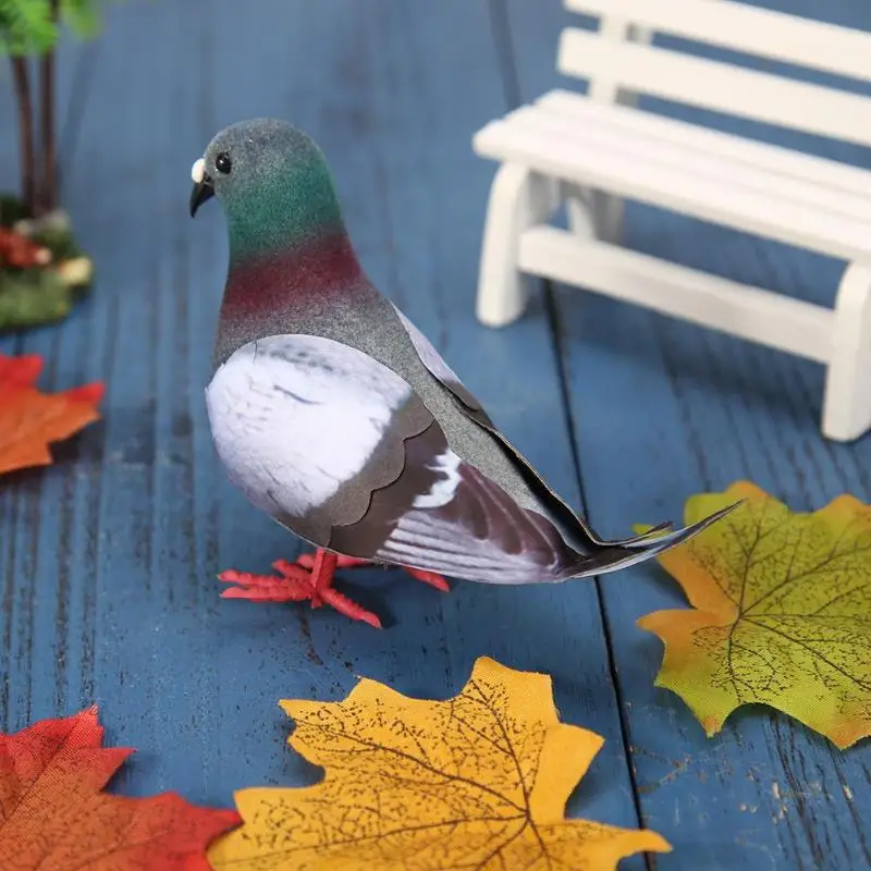 Simulation Foam Pigeon Model Fake Artificial Imitation Bird Animal Home Garden Ornament Miniature Decoration | Дом и сад