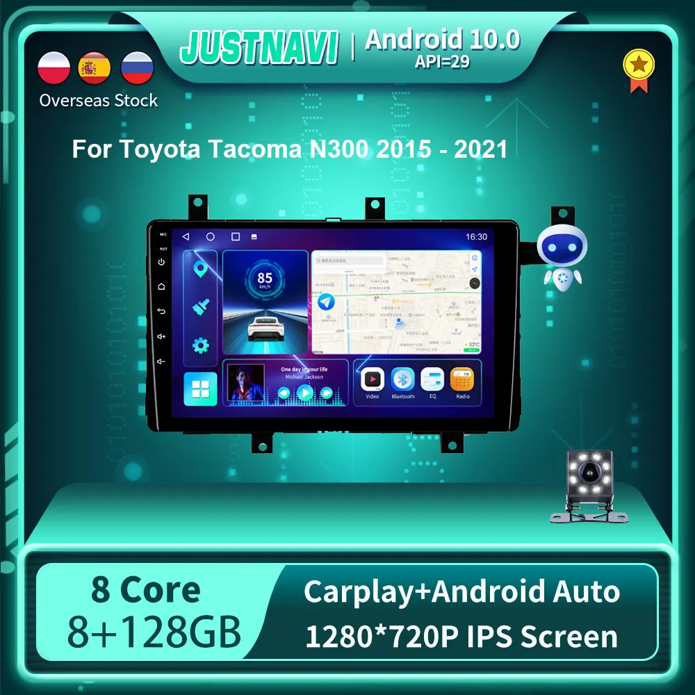 

9'' For Toyota Tacoma N300 2015-2021 Car Radio Multimedia GPS Navigation Android 10.0 Stereo 4G WIFI Carplay BT Autoradio 8+128G