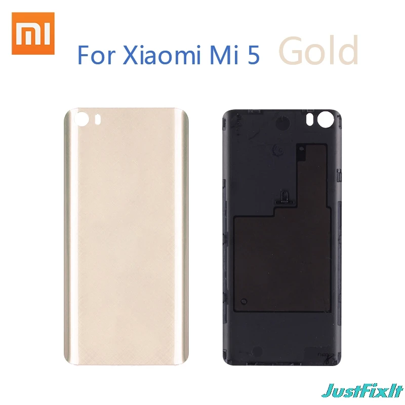 Gold Оригинальная Пластиковая Задняя крышка батареи для Xiaomi mi 5 задняя крышка батарейного отсека задняя крышка корпуса Замена для Xiaomi mi 5 mi 5 M5 - Цвет: Gold