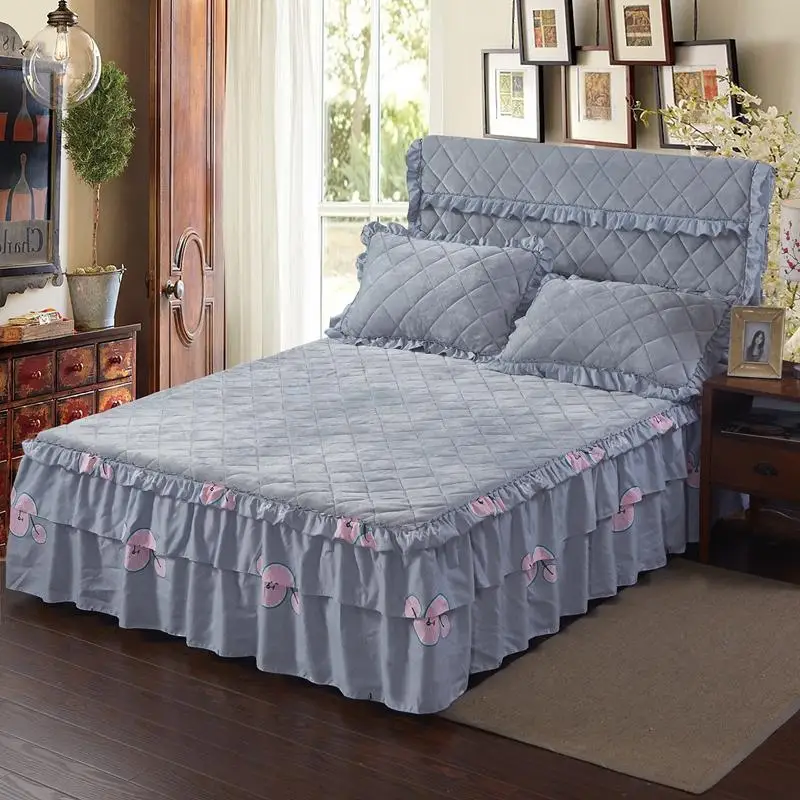 Кроватная юбка в Корейском стиле комплект постельного белья покрывала