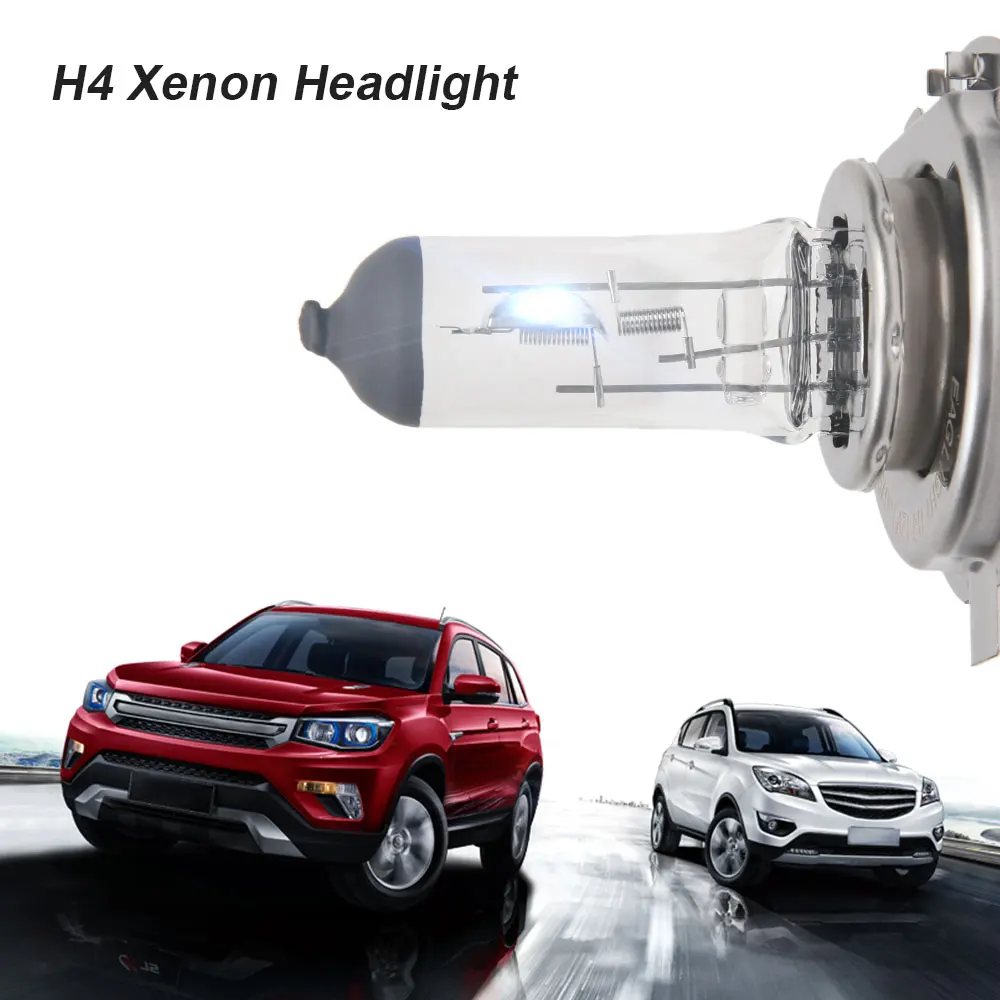 Прозрачный свет H4 лампы фар галогенные лампы H4 100W 12V 6000K Автомобильные фары автомобиля аксессуары для P43T держатель лампы