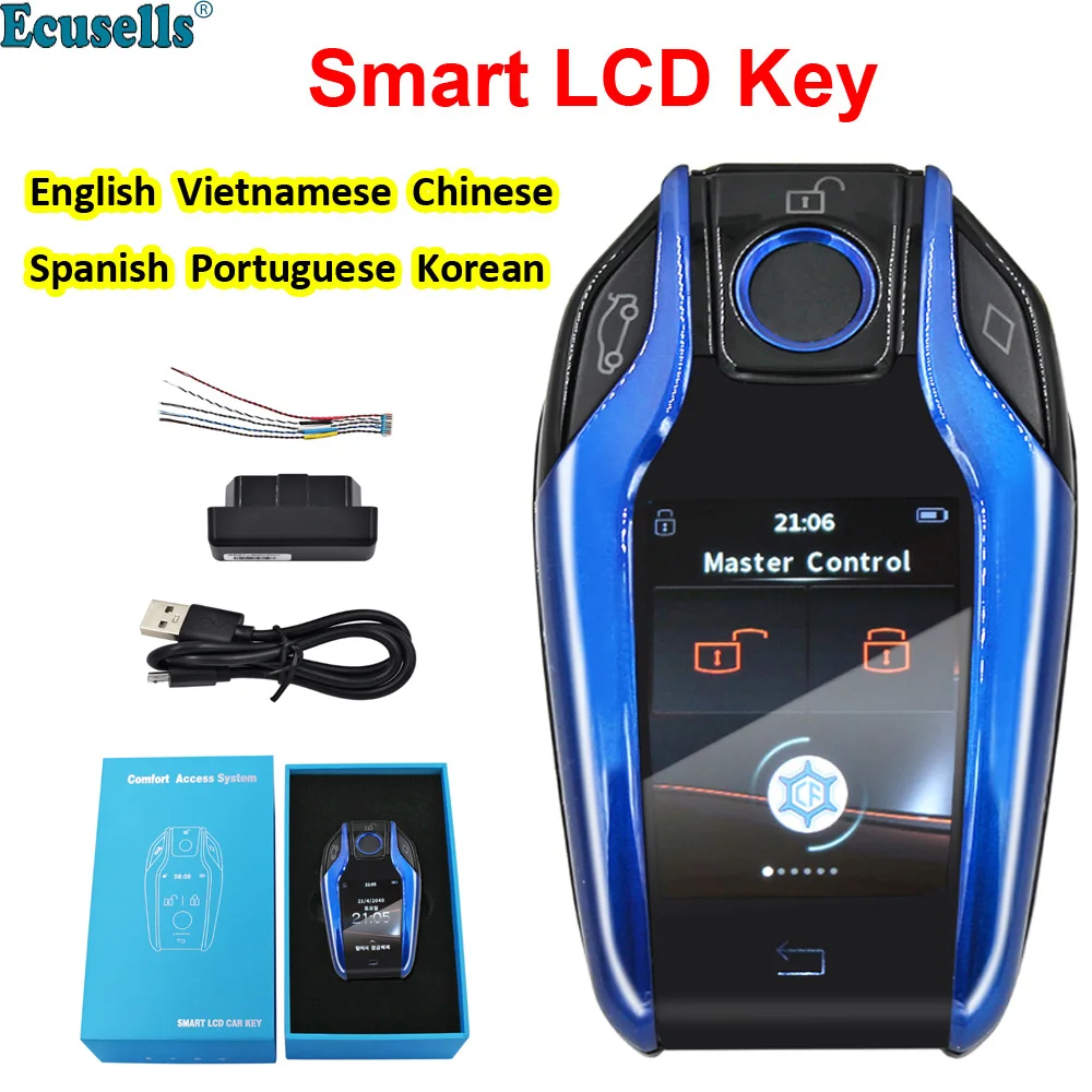 Автомобильный пульт дистанционного управления Универсальный умный ЖК ключ для