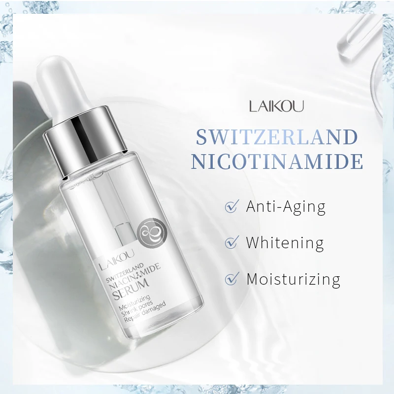 

Laikou Switzerland Nicotinamide Serum Acne Removal AntiAging Skin Whitening Japan Hyaluronic Acid Skincare Facecare Essense