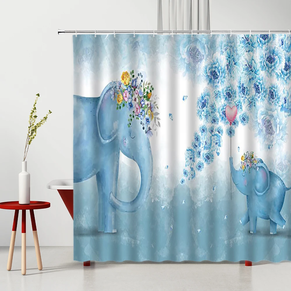 

Cartoon Cat Shower Curtain Cute Animal Dog Printed Washable Bathroom Decor Home Supplies With Hook Bath Curtains Multiple Size