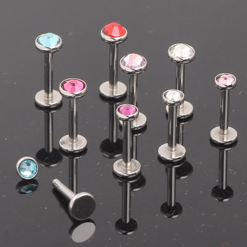 

New 10 Pcs/set Mixed Color Lip Nail Piercing Ornaments Ear Bone Nail Lip Ornaments Lip Ring Piercings Tool Jewelry Unisex