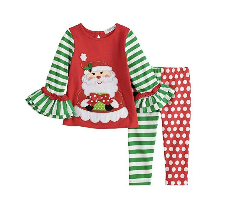 Одежда для маленьких девочек милая Рождественская рубашка с длинным рукавом