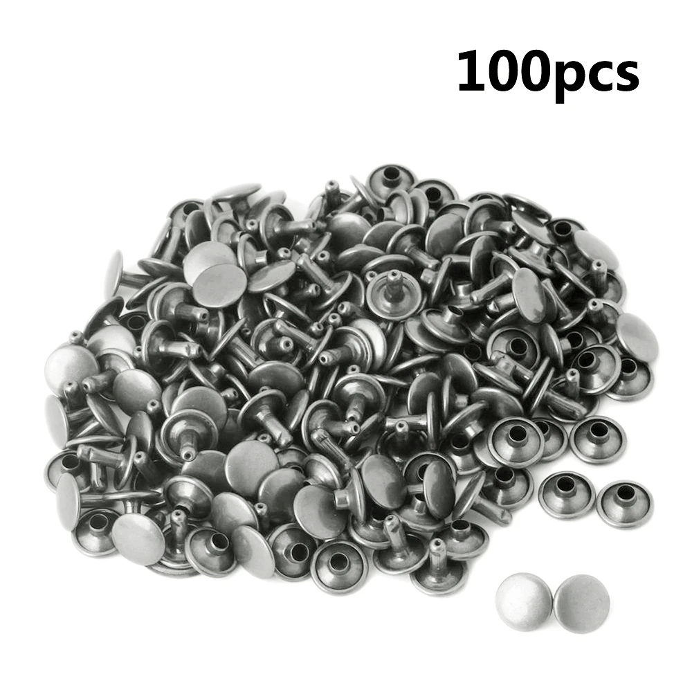 Кожаные изделия 100 шт. двойная крышка трубчатые заклепки для быстрого шитья