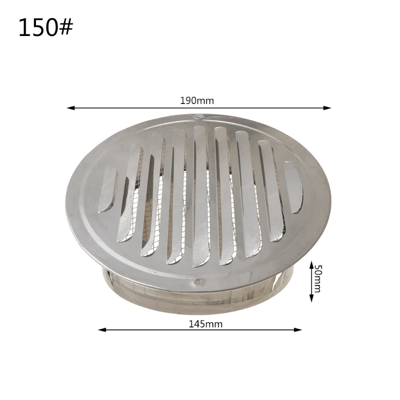 

Stainless Steel Exterior Wall Air Vent Grille Round Ducting Ventilation Grilles