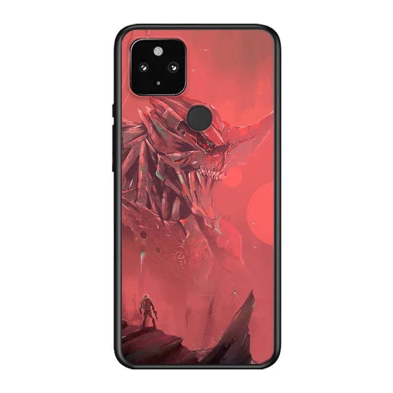 

Hot Anime EVA Soft TPU Silicone Black Cover For Google Pixel 5 4A 5G 4 XL Phone Case