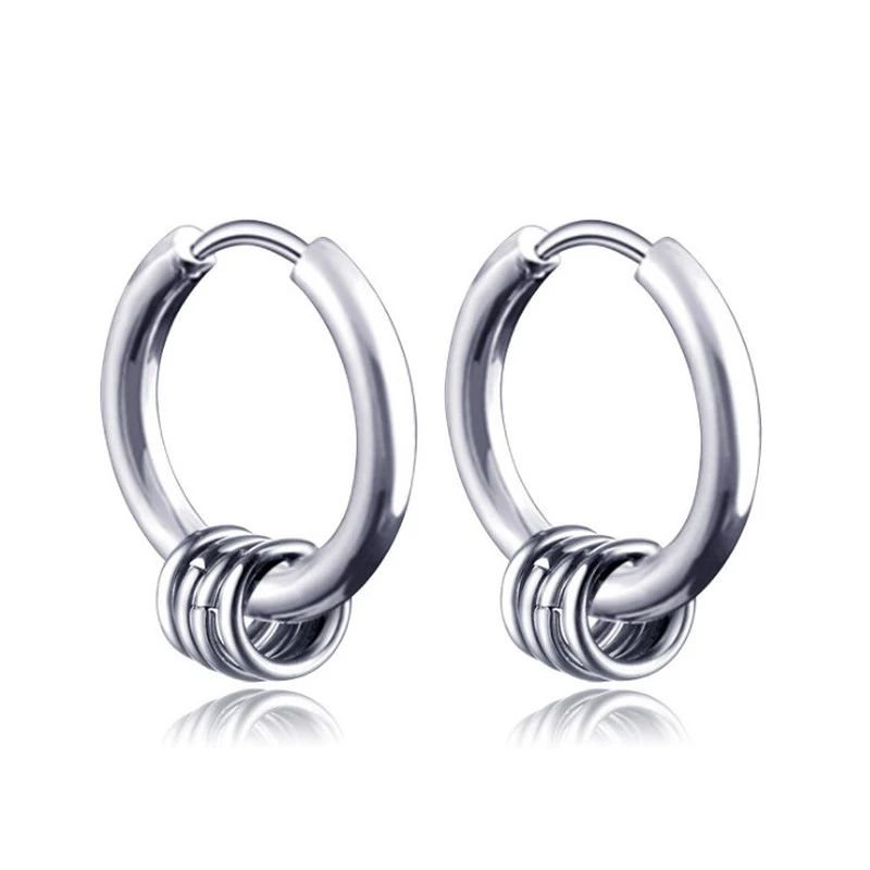 

Popular Trendy Fashion Simple Retro Earrings Trendy Male Hip Hop Street Rock Party Jewelry Charm Temperament Gift Wholesale