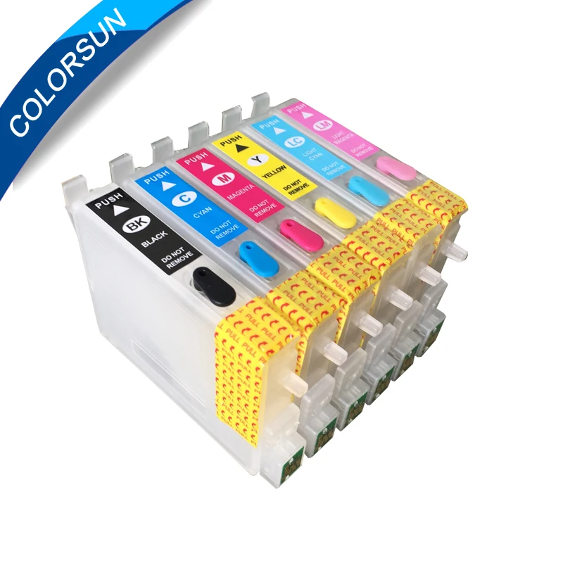 Картридж для принтера Colorsun 6 шт. многоразовые чернильные картриджи Epson Stylus Photo R200
