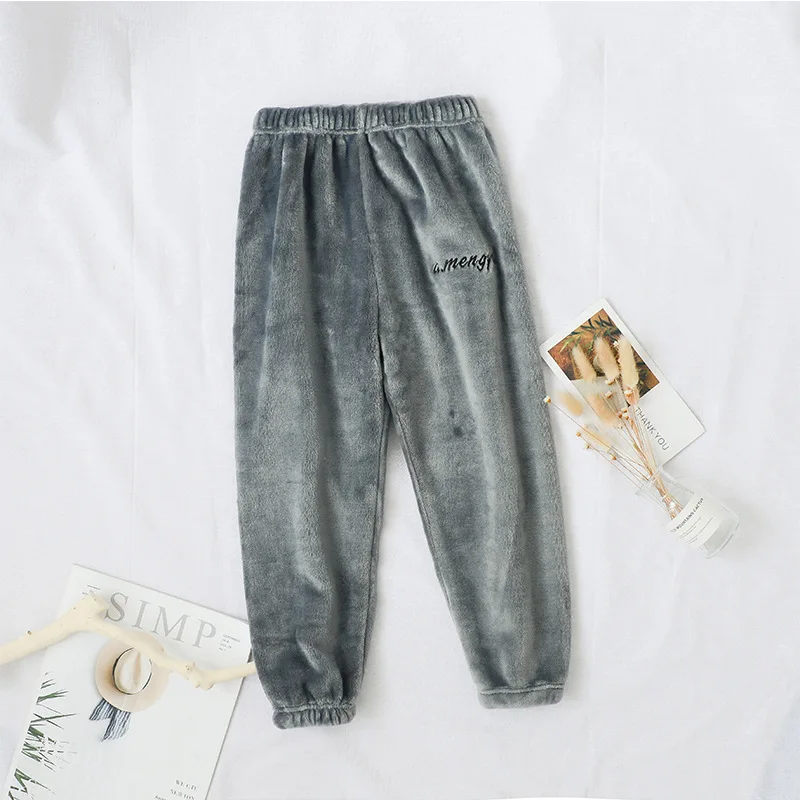 Зимние теплые вельветовые штаны для мальчиков и девочек повседневные однотонные