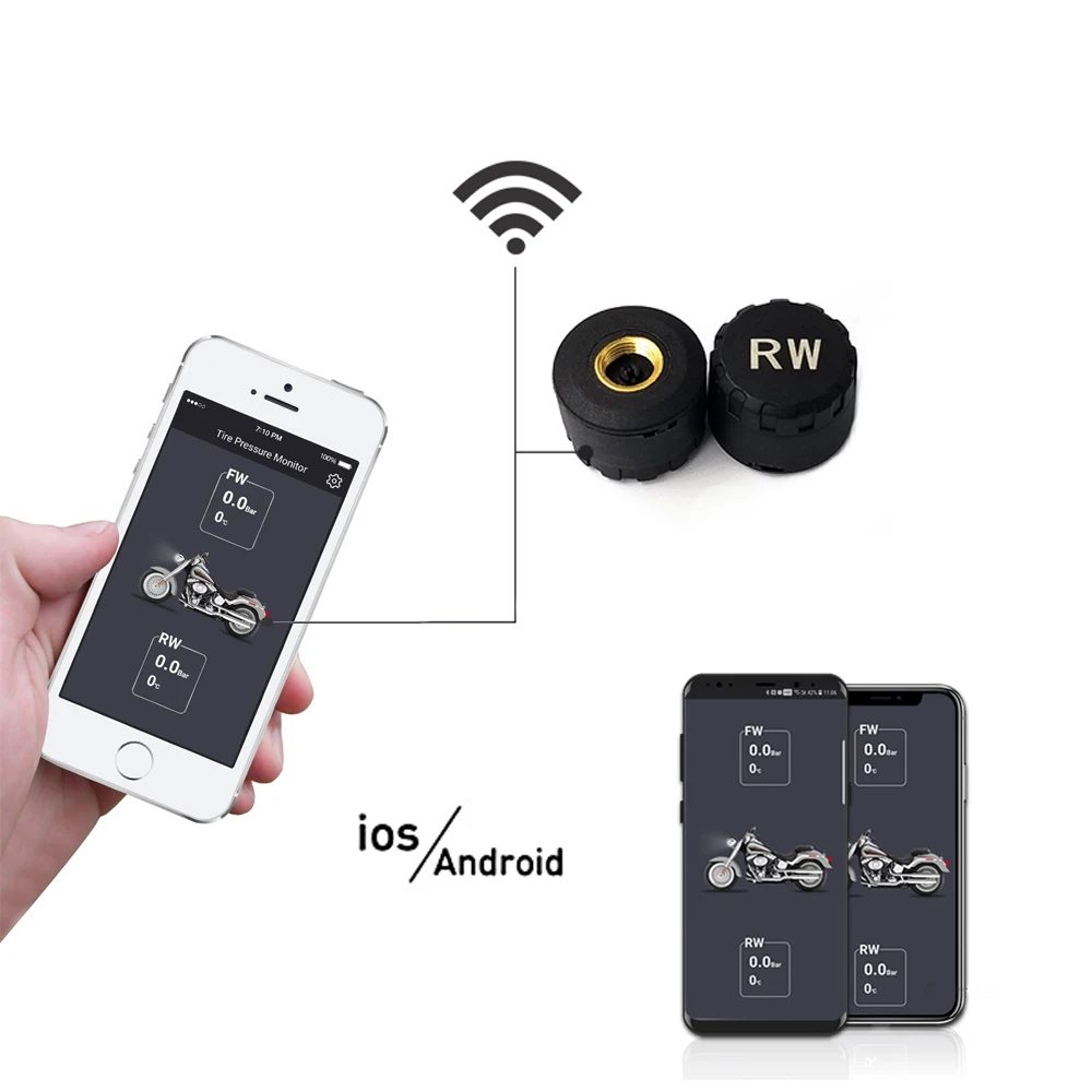 

Factory Wholesale Motorcycle Bike Digital Wheel Tire Air Pressure Gauge Meter Tyre Tester Diagnostic Tpms for Phone APP