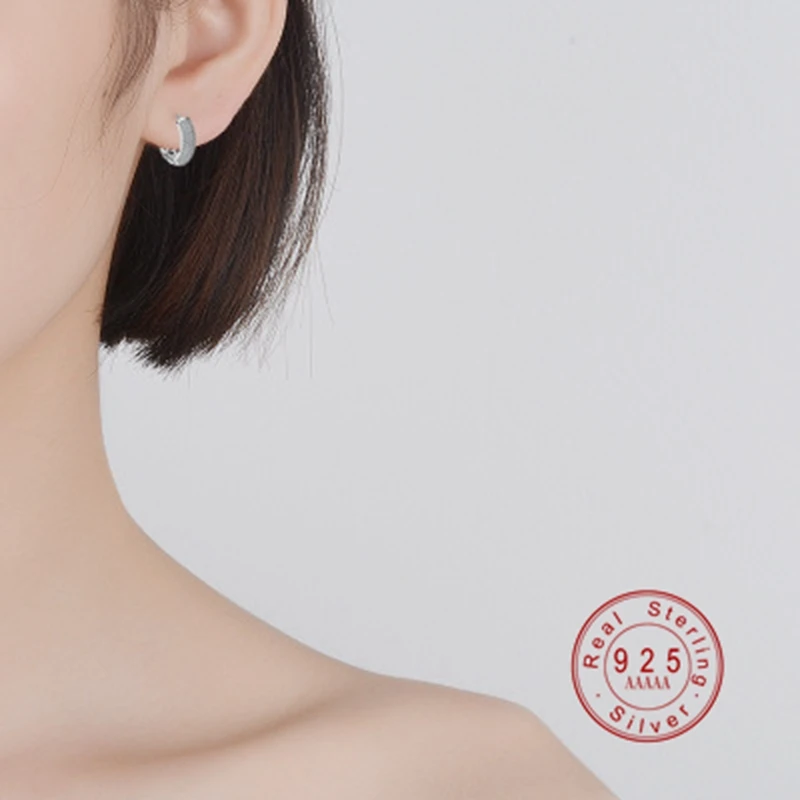 Роскошные серьги гвоздики из натурального серебра маленькие круглые AAA + с