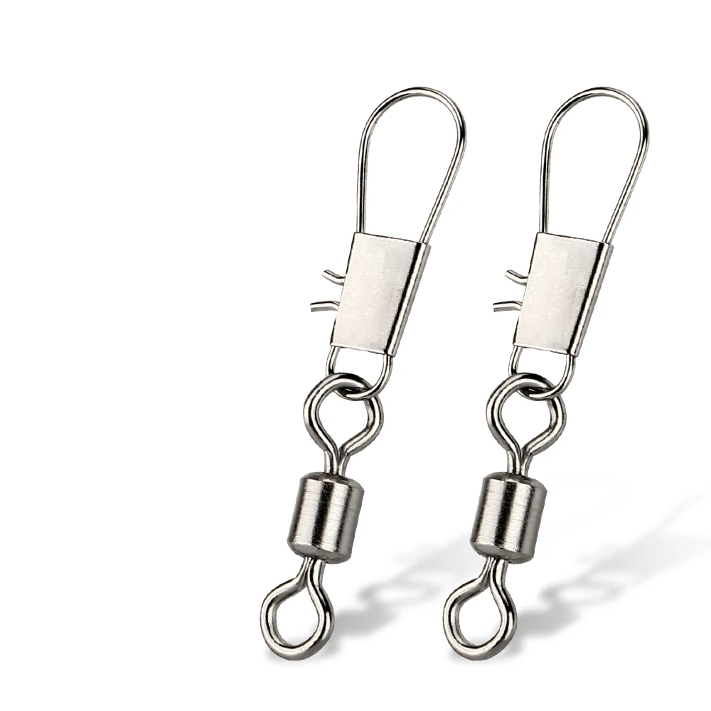 

DNDYUJU 30pcs Fishing Accessories Connector Rolling Swivel Stainless Steel with Snap Swivel For Fishing Hook/Lure/Line