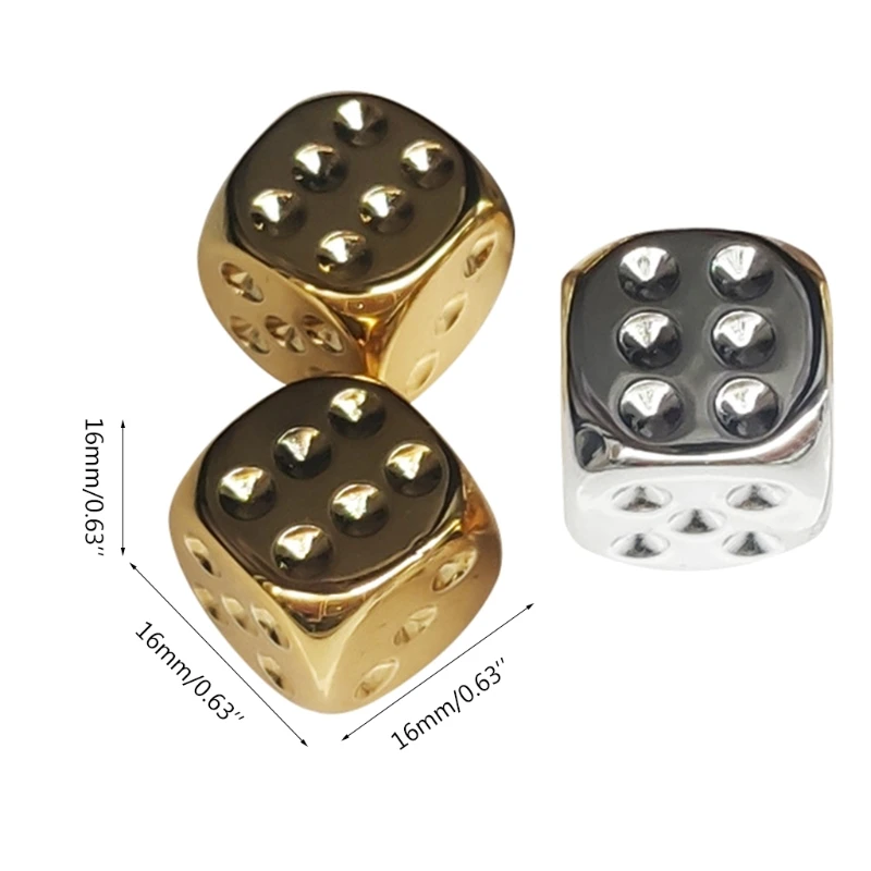 

69HD 6 шт. 0,63 дюйма 16 мм акриловые игральные кости 6-сторонняя скульптура цифровые металлические кубики для клуба вечерние ринки/семьи «сделай ...