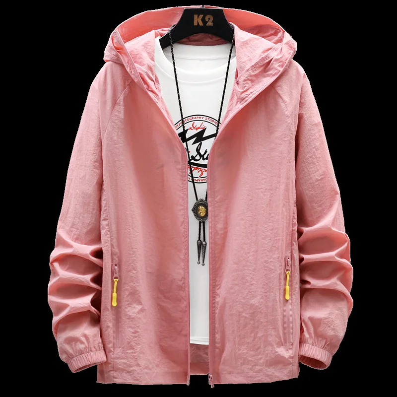 

Men's quick-drying jacket hooded summer sun protection jacket men's clothing windbreaker fashion solid color outerwear