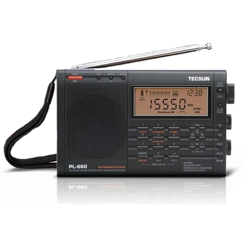 TECSUN PL-660 радио PLL SSB VHF радиоприемник FM/MW/SW/LW радио многодиапазонный двойной преобразования TECSUN PL660 - Цвет: Черный