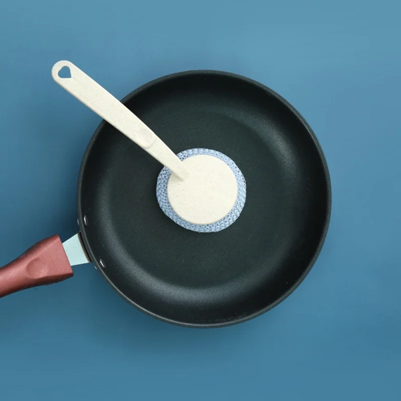 

Dishwashing Device Kitchen Cleaning Brush With 3PCS Replacement Ball Detergent Brush Long Handle Hydraulic Wash Pot