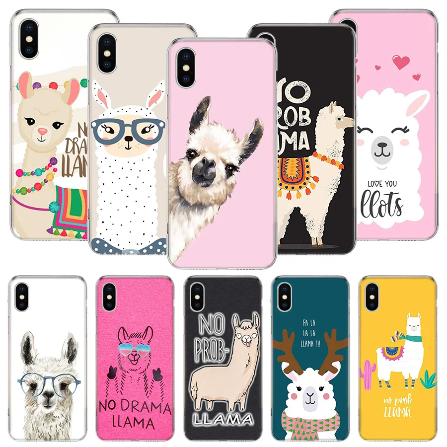 

Lama Llama Alpacas Phone Case For iPhone 11 12 13 Pro XS XR X Max 7 8 6 6S Plus Mini + 5 SE Pattern Customized Coque Cover Capa