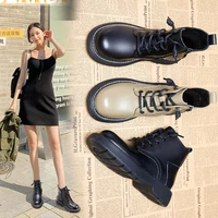 ladies martin boots women lace up genuine leather ankle shoes casual office street fashion party concise botas femininas 2021