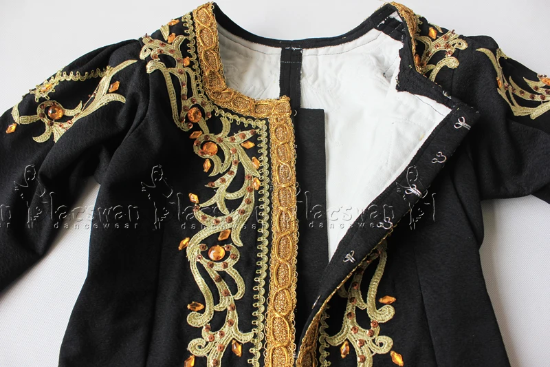 Черно Золотая мужская туника с лебедем и озером изготовленная на заказ BT790|ballet