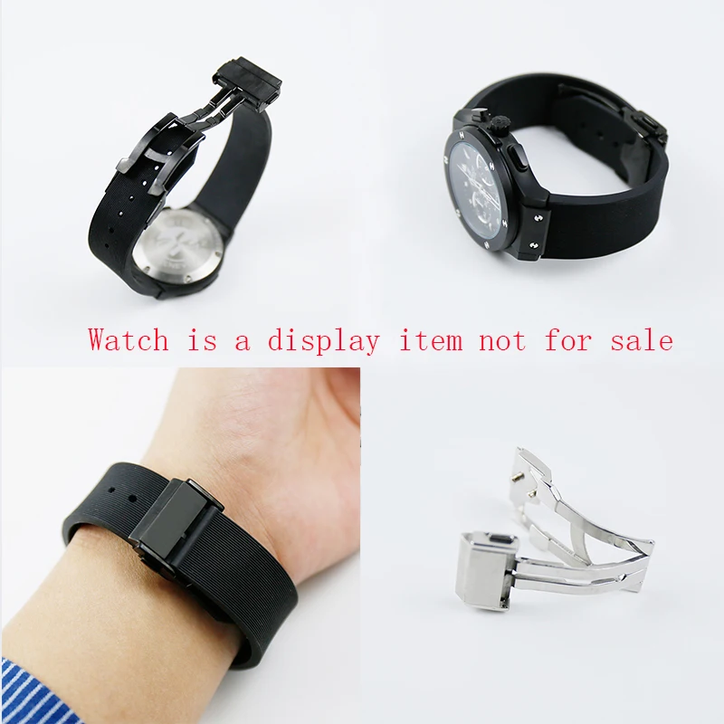 Watch Accessories Men's Silicone Watch Strap for Hublot Series 25 * 19mm 22mm Buckle Women's Best Watch Brand Sport Fusion Strap