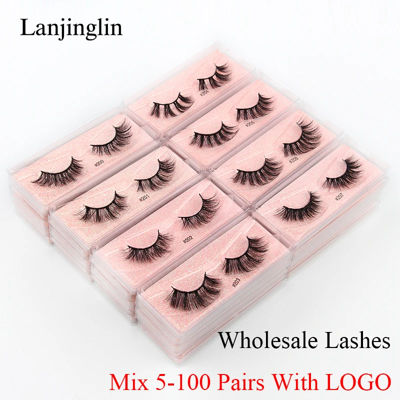 

Wholesale False Eyelashes 5/10/50/100 Pairs Natural Soft 3D Mink Lashes Handmade Cruelty-free Extension Faux Cils maquiagem