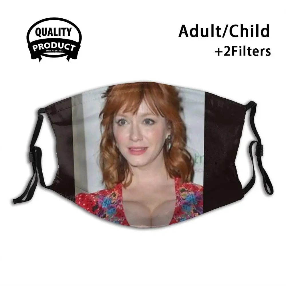 

Christina Hendricks Anti Dust Face Mask Washable Filter Reusable Washable Hollywood Actress Famous Model Beautiful Sexy