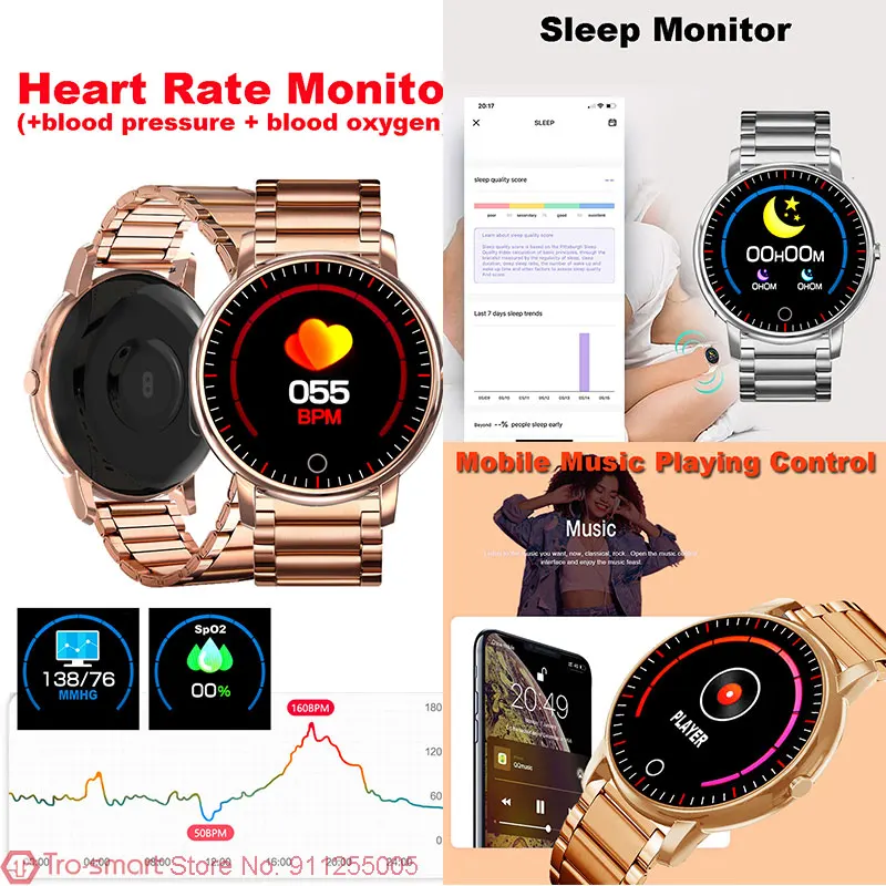 

New 2021 Smart Watch Men Women Smartwatch Electronics Smart Clock For Android IOS Bluetooth Fitness Tracker Top Trosmart Brand