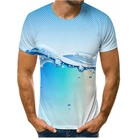 Летние мужские и женские футболки с принтом капли воды, топы с 3D принтом, повседневные мужские и женские футболки в стиле Харадзюку