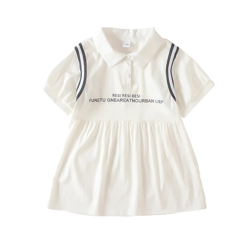 

2021 Summer Parent-child Girl Lapel Short-sleeved Dress Mom and Daughter Matching Clothes Matching Family Outfits