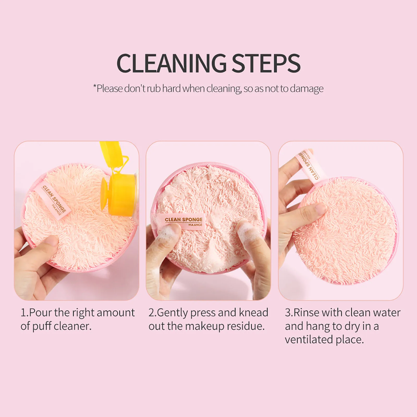 

Face Puff Microfiber Pad Remover Soft Towel Face Cleansing Makeup Clear Sponge Makeup Body Powder Foundation Puff Sponge #2