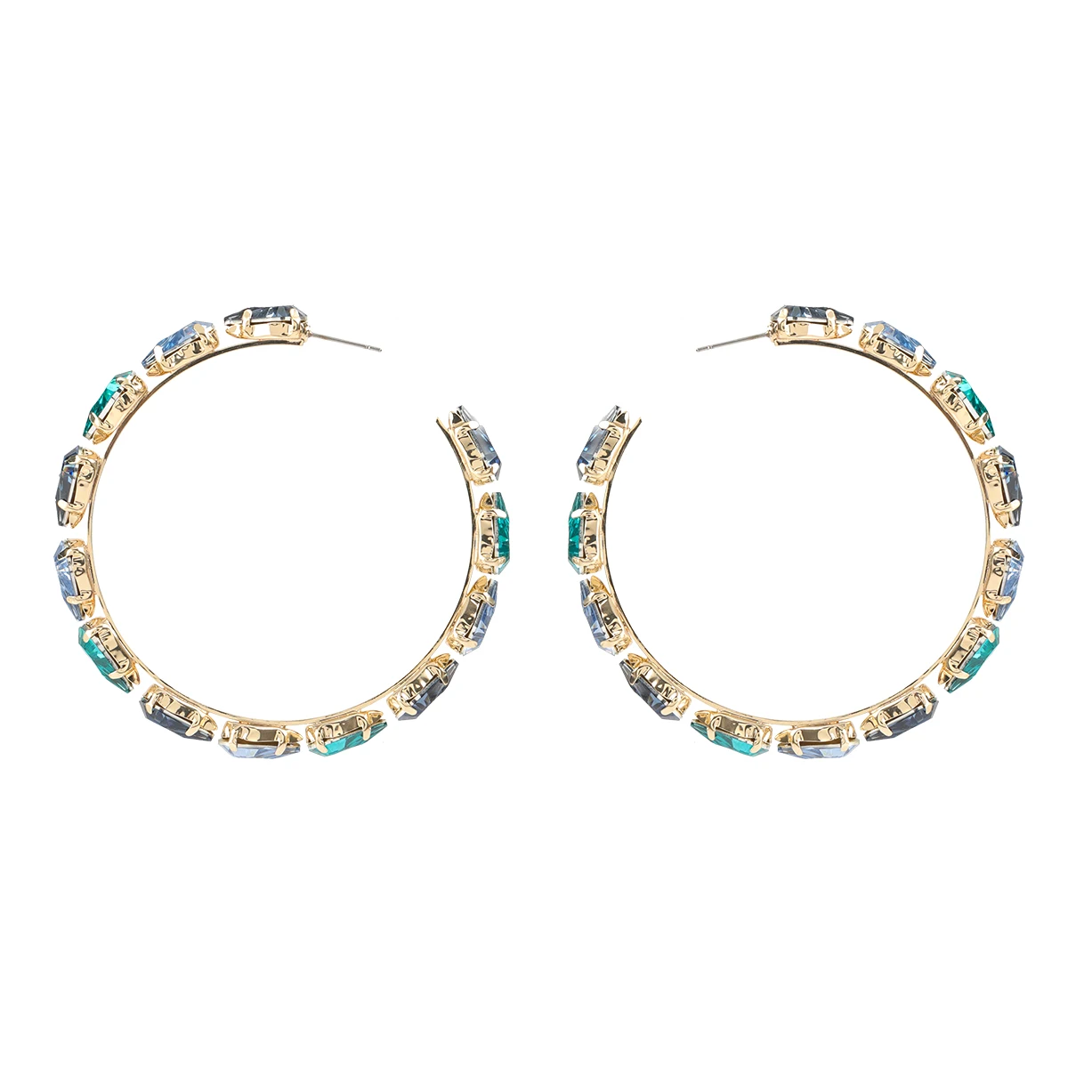 

JIJIAWENHUA New Trend Women's Big Hoop Earrings Rhinestone Dinner Statement Fashion Temperament Hot Selling Earrings
