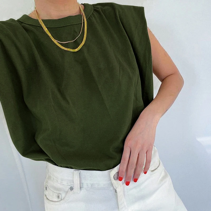

2020 summer new women's cotton shirt loose loose round neck solid color casual T-shirt women