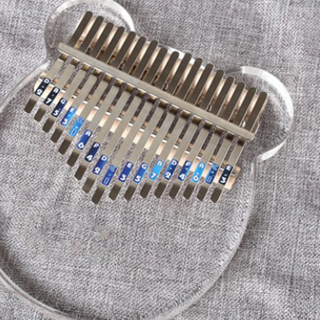 Kalimba 17 Key Thumb Piano Transparent Finger w/ Tune Hammer &amp Case Hand Percussion Instruments Gift Toys for Kids | Спорт и