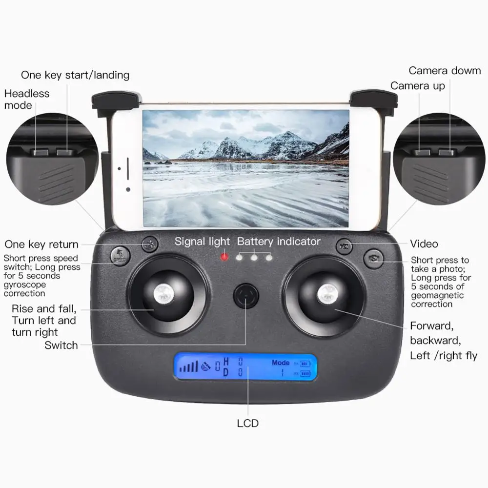 SG906 Мини RC Drone GPS Wi-Fi FPV HD 4K Ультра прозрачная камера широкий угол бесщеточный селфи