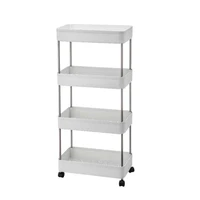 234 layer gap kitchen storage rack slim slide tower movable assemble plastic bathroom shelf wheels space saving organizer