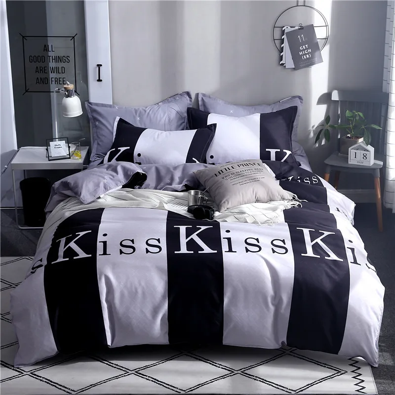 

Brushed aloe cotton four-piece bed sheet quilt cover pillowcase three-piece bedding